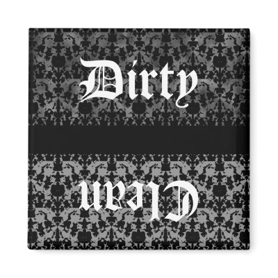 Gothic clean or dirty dishwasher magnet