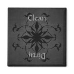 Gothic clean or dirty dishwasher magnet