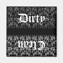 Gothic clean or dirty dishwasher magnet