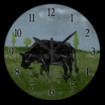 Gothic Cow wall clocks