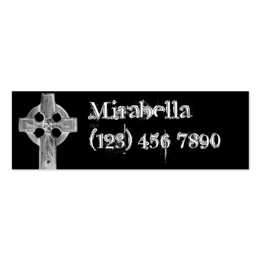 Gothic Cross Tombstone Skinny Profile Card Business Card Templates (front side)
