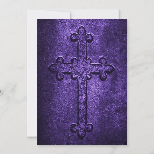 Gothic Cross Wedding Invitation in Purple invitation