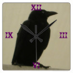 Gothic Crow Clock
