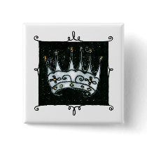 gothic crown pin buttons