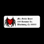 Gothic cute red winged heart address labels labels