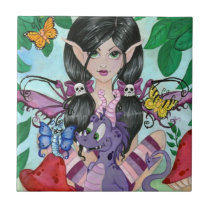 "Gothic Cuties #2" Fairy Art Ceramic tile tiles
