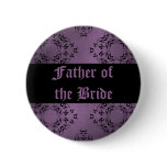 Gothic dirty purple damask Father of the Bride buttons