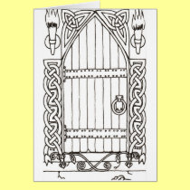 Gothic Door (black & white) card