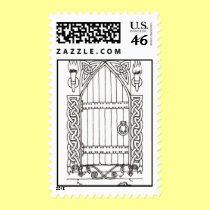 Gothic Door (black & white) stamp