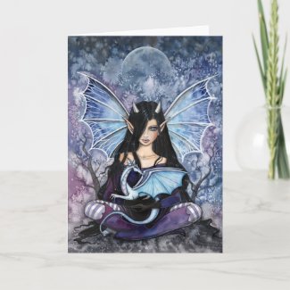 Gothic Dragon Fairy Card Notecard card