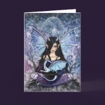 Gothic Dragon Fairy Card Notecard cards