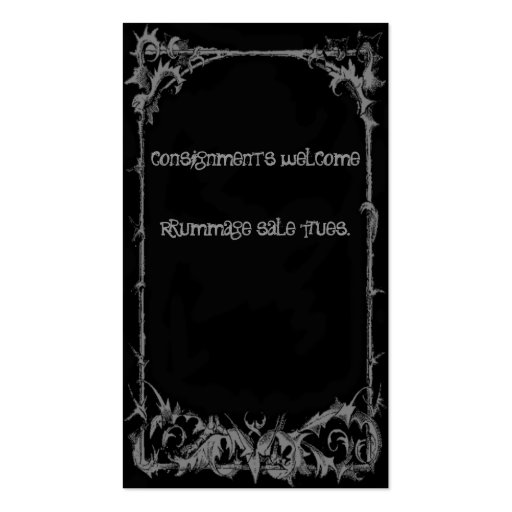 Gothic Dreams Business Card (back side)