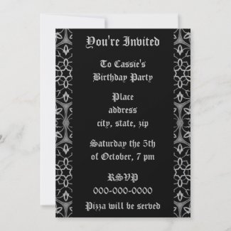 Gothic elegance Birthday Party zazzle_invitation