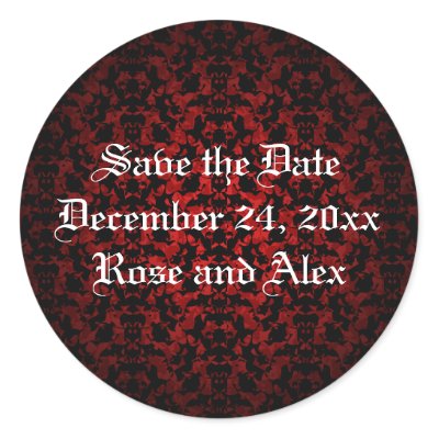 Gothic elegant Save the Date stickers