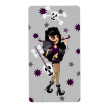 Gothic Faerie with Skull Guitar Custom Shipping Labels
