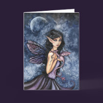 Gothic Fairy and Dragon Card by Molly Harrison cards