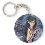 Gothic Fairy Dragon Art Keychain by Molly Harrison