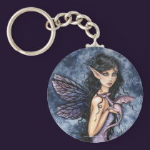 Gothic Fairy Dragon Art Keychain by Molly Harrison keychains