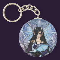 Gothic Fairy Dragon Keychain by Molly Harrison keychains