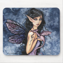 Gothic Fairy Dragon Mousepad by Molly Harrison