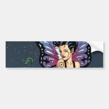 Gothic Fairy Grave Sitting with Tears by Al Rio Bumper Sticker