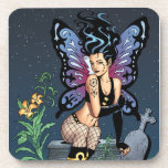 Gothic Fairy Grave Sitting with Tears by Al Rio Beverage Coasters