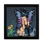 Gothic Fairy Grave Sitting with Tears by Al Rio Trinket Box
