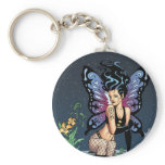Gothic Fairy Grave Sitting with Tears by Al Rio Keychain
