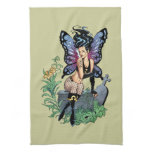 Gothic Fairy Grave Sitting with Tears by Al Rio Towels