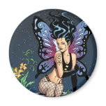 Gothic Fairy Grave Sitting with Tears by Al Rio Fridge Magnets