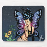 Gothic Fairy Grave Sitting with Tears by Al Rio Mouse Pads