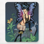 Gothic Fairy Grave Sitting with Tears by Al Rio Mousepad