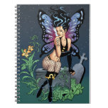 Gothic Fairy Grave Sitting with Tears by Al Rio Spiral Notebook