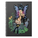 Gothic Fairy Grave Sitting with Tears by Al Rio Spiral Notebooks