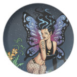 Gothic Fairy Grave Sitting with Tears by Al Rio Dinner Plates