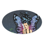 Gothic Fairy Grave Sitting with Tears by Al Rio Stickers