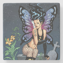 goth, gothic, fairy, fairies, wings, grave, tombstone, headstone, tears, brunette, al rio, [[missing key: type_giftstone_coaste]] with custom graphic design