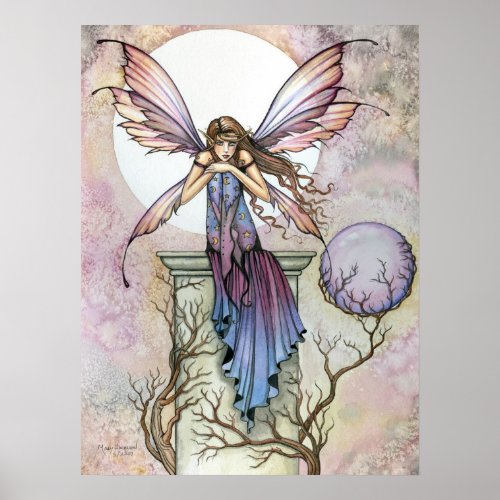 Gothic Fairy Moon Celestial Poster Print print