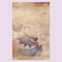 Gothic Fairy Vampire in Clouds Stationary stationery