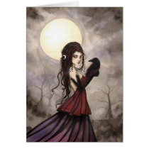 Gothic Fantasy Witch and Raven Wiccan Art cards