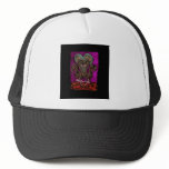 Gothic Flamingo Love neon black boarder Trucker Hat