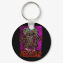 Gothic Flamingo Love neon black boarder keychain