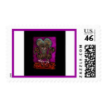 Gothic Flamingo Love neon black boarder Stamp