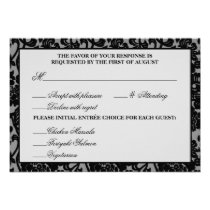 Gothic Flourish Black & Grey  Response Card