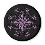 Gothic flower purple and black refrigerator magnets