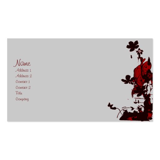 gothic flowers profile cards business card (front side)