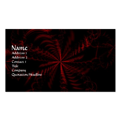 Gothic Fractals Blood Fall Business Card