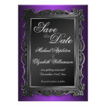 Gothic Frame Purple Save the Date Announcements