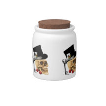 Gothic gambler skull tattoo design candy jars