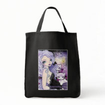 Gothic Girl Fairy Cat -Purple Comfort- Tote Bag